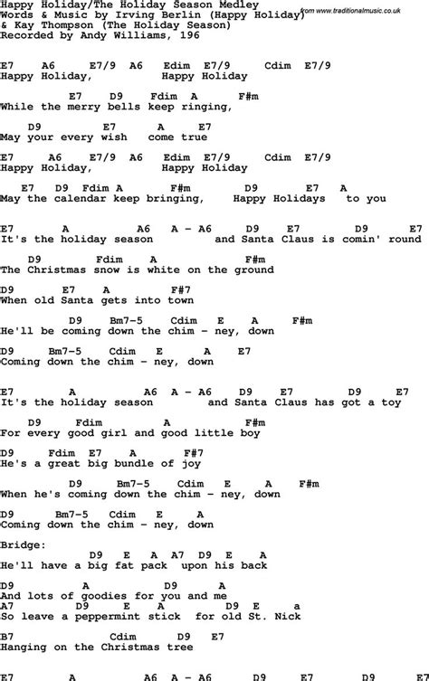 Andy Williams - Happy Holiday Lyrics AZLyrics.com