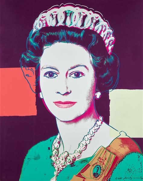 ANDY WARHOL Reigning Queens Queen Elizabeth II of England. hand-signed by Andy Warhol offset lithograph, Paper Size: 23.1/2 x 32.1/4 inch. 