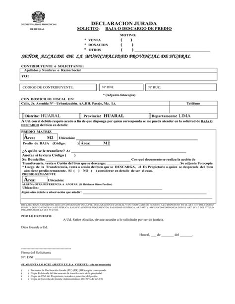 Anexo I Formulario 6-323 - DECLARACION JURADA COM.