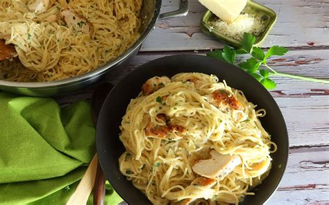 Angel Hair Pasta And Chicken With Creamy Garlic Sauce …