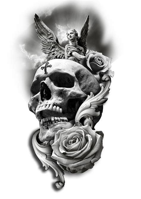 Angel and roses Rose tattoos, Tattoos, Sleeve tattoos