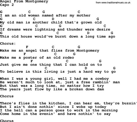 Angel from montgomery lyrics. Things To Know About Angel from montgomery lyrics. 