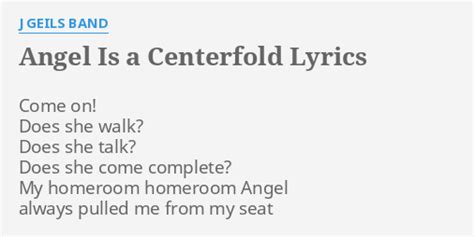 Angel is a centerfold lyrics. Things To Know About Angel is a centerfold lyrics. 