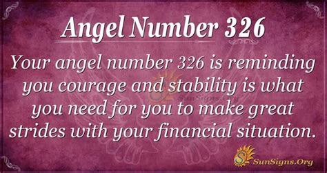 Angel Number 326 Meaning: Love, Twin Flame Reunion, and Luck. We all have a divine presence in our life; this is there to watch over us and send us guidance and support; It is in the form of guardian angels. Our Guardian Angels ensure that we are safe, protected, loved, and happy at all times. 326 Angel Number is a sign of courage, stability .... 