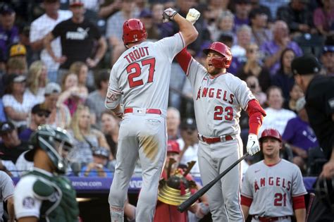 Angels Trout, Drury and Thaiss homer on consecutive pitches in 13-run inning against Rockies