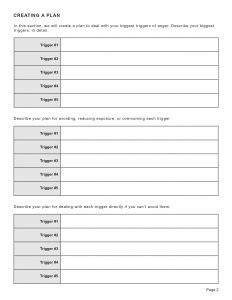 Anger Triggers Worksheet Editable Fillable Printable PDF TherapyByPro