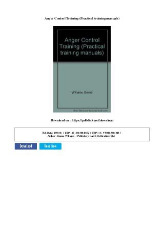Anger control training 3 vol pack practical training manuals. - Iomega external hard drive user manual.