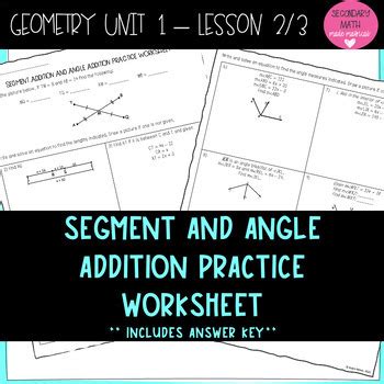 Angle Addition Practice Worksheet