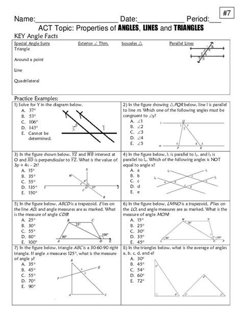 Angle Proofs Worksheet With Answers