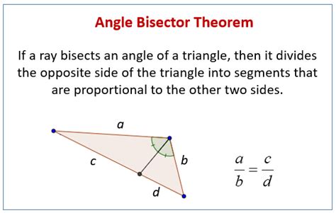 Angle bisector theorem proof.  Mar 8, 2026 · The relationships within triangles form...