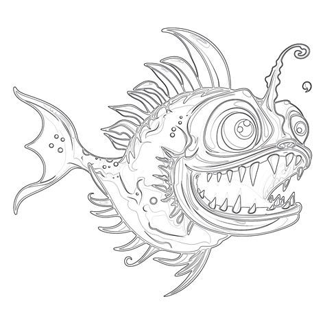 Angler Fish Coloring Shee