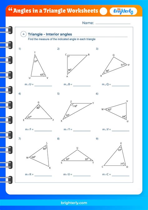Angles And Triangles Worksheet