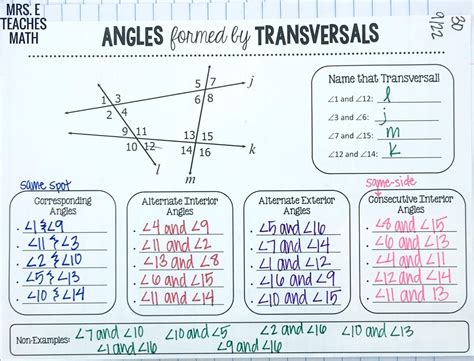 Parallel Lines & Transversals Worksheet - Doral Academy Preparatory School. 11. If two parallel lines are cut by a transversal, then each pair of sameside exterior angles are a. congruent b. supplementary Directions: Use the diagram to answer the following questions. The map shows some paths through a corn maze. Path B is parallel to Path C. 12. 