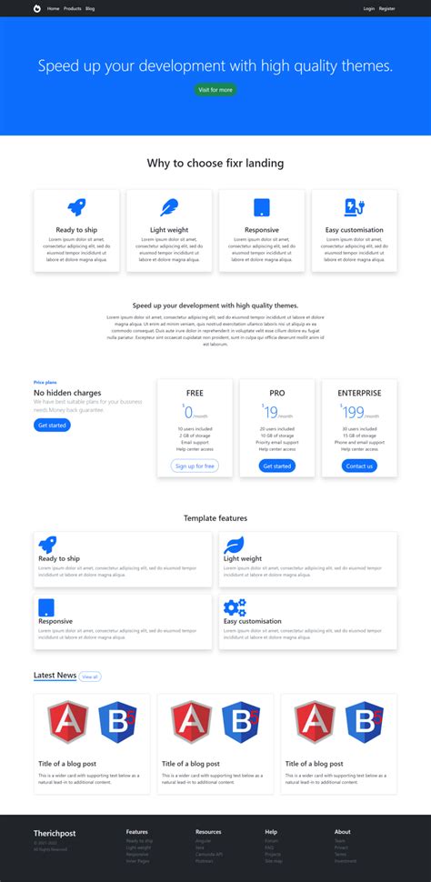 Angular 12 Free Responsive Template Free Download Therichpost