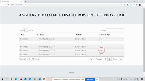 Angular 6 expandable table row.  Explains how to use the disabled attribute in Angular r...