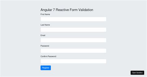 Angular 7 Reactive Form Validation Simple Example