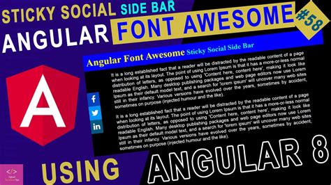 Angular Font Awesome Sticky Social Side Bar Font Awesome Tutorial
