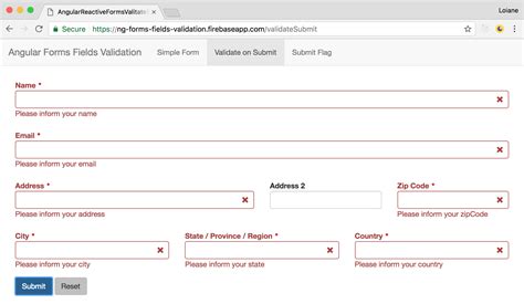 Angular Reactive Forms trigger validation on submit