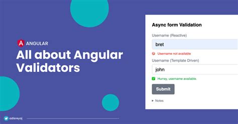 Angular async validator.  What is a validator, and how we can use them ...