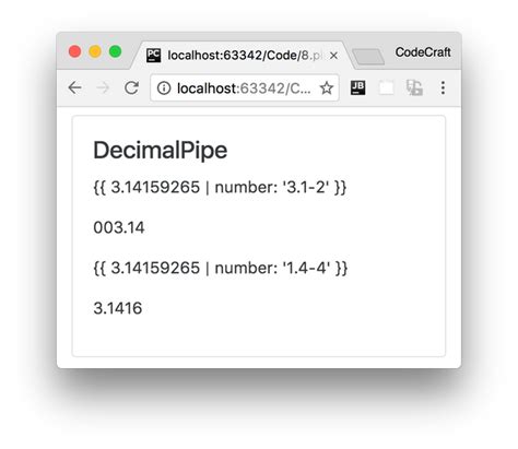 Angular decimal pipe.  I created a decimal pipe component in my Angular project Formats a value ...