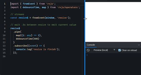 Angular resize event stackblitz.  The solution mentioned solution works with norma...