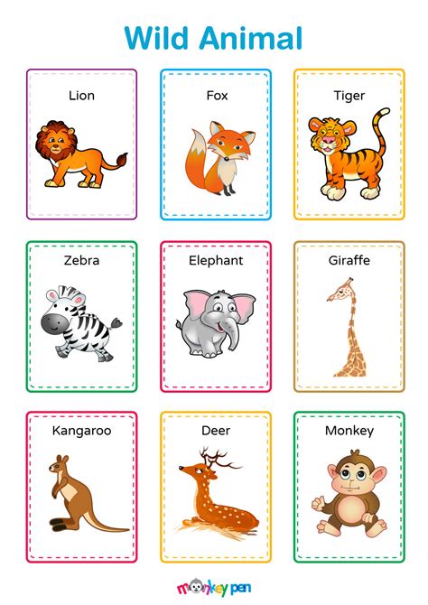 Animal Chart with Pictures Ready-to-print Animal Pictures - Twinkl