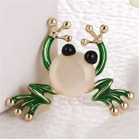 Animal Crystal Rhineston Brooches Pin Frog Style Badge Collar …