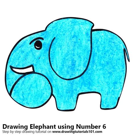Animal Drawing From Numbers How To Draw A Elephant Using Number 6