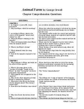 Animal Farm Comprehension Check Answers