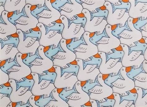 Animal Tessellations Patterns Goose Fish Tessellation by mikeophone