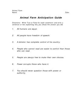 Animal farm anticipation guide and study guide. - Codice delle società di mutuo soccorso e associazioni congeneri..