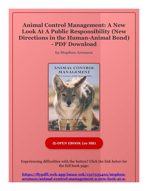 Download Animal Control Management A New Look At A Public Responsibility By Stephen Aronson