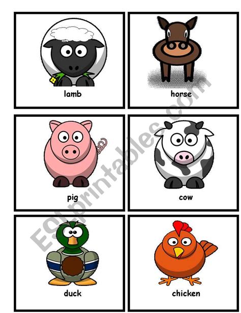 Animals - Farm flashcards for ESL kids