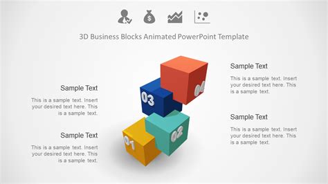 Animated 3D Stepped Diagram for PowerPoint with 4 Steps SlideModel