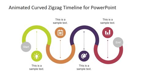 Animated Curved Zigzag Timeline for PowerPoint SlideModel