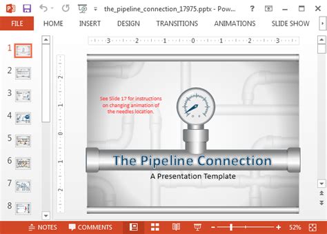 Animated Pipeline Connection Powerpoint Template