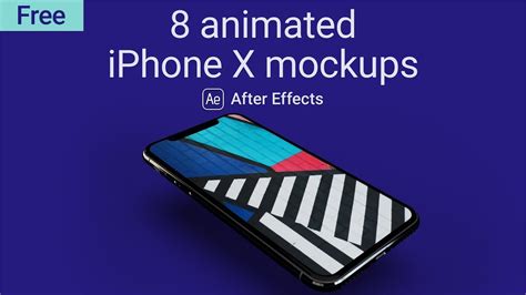 Animated iPhone X Mockups After Effects Template. Stock footage pack