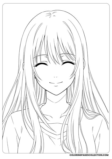Anime Coloring Pages Long Hair