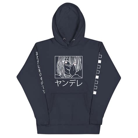 Anime Hoodie Yandere Hoodie 100 Cotton Japanese Streetwear Etsy