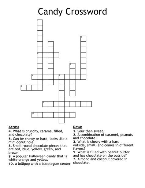 Anise flavored candies crossword. Find the latest crossword clues from New York Times Crosswords, LA Times Crosswords and many more. ... Anise-flavored candies 78% 9 CREAMSODA: Vanilla-flavored pop 78% 4 PINA: Cocktail fruta 78% 9 … 