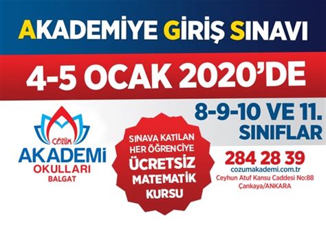 Ankara özel okul bursluluk sınavları