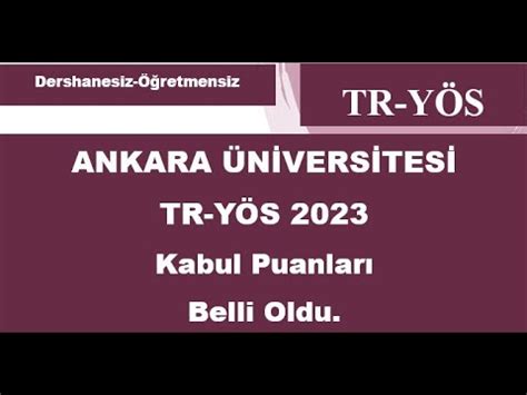 Ankara üniversitesi yös puanları