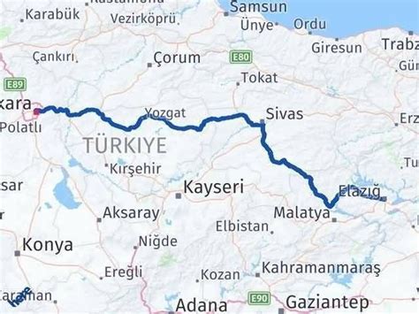 Ankara elazığ yol haritası