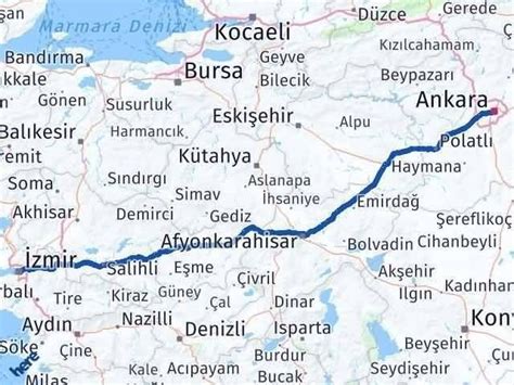 Ankara izmir kaç km
