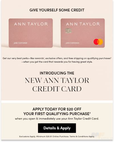 Ann taylor credit card login. Now. $41.65. 30% OFF YOUR PURCHASE! PRICE AS MARKED! 1. / 2. Check out this season's best selling pieces when you shop our collection of the best women's clothing! At Ann Taylor, we know that selecting pieces for your wardrobe can be made easier. From professional attire to casual clothing, you'll find stylish blouses, skirts, pants, shoes, and ... 