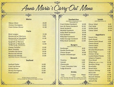 Anna maria's italian restaurant- south beloit menu. Anna Maria’s is a Pizza favorite in the Stateline area. Beloit is well known for excellent Pizza choices and Anna Maria’s ranks high. I also may add quite affordable as well. You can carry out a large one topping pizza for 10 bucks. They are hand made with that sweet Sicilian sauce! 