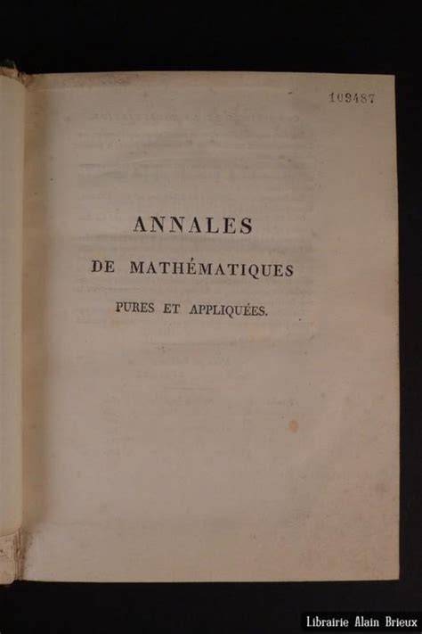 Annales de mathématiques pures et appliquées. - Manuale di officina malaguti phantom f12 euro 2.