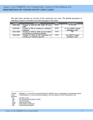 Annex1 to the TARGET2 User Testing Guide, version 13.0 (updated …