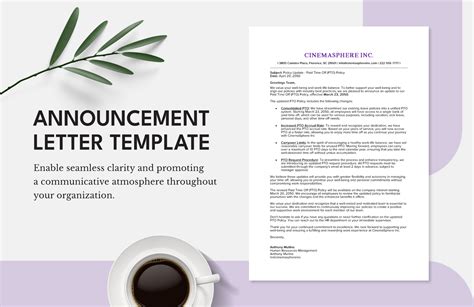 Announcement Template Google Docs