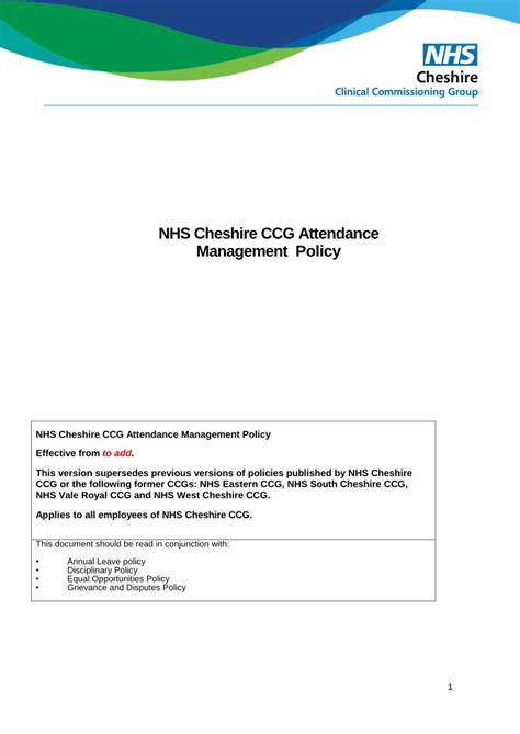 Annual Leave Policy - Cheshire CCG